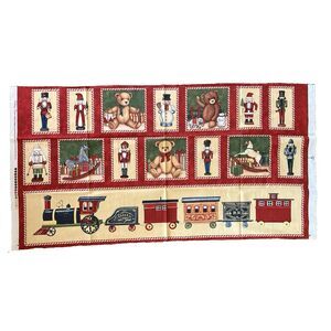Holiday Home Trains Nutcrackers Fabric Christmas Quilt Panel Abbott Designs SSI